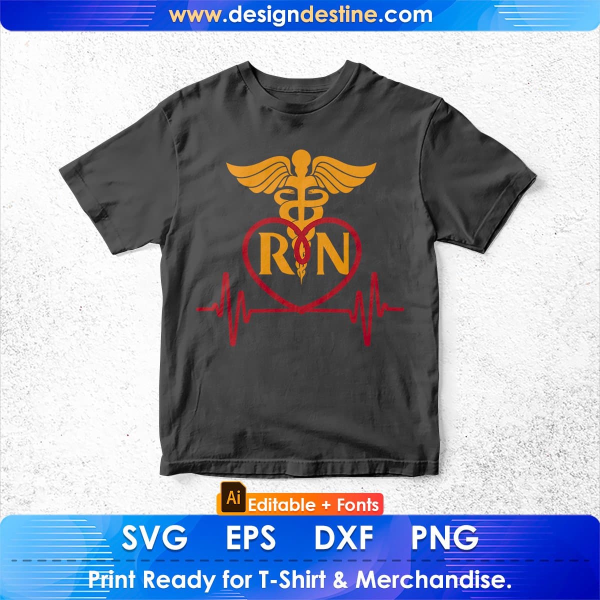 Lovely Rn Nurse Tie Dye Editable T shirt Design In Ai Svg Print Files