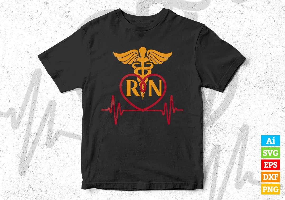 Lovely Rn Nurse Tie Dye Editable T shirt Design In Ai Svg Print Files