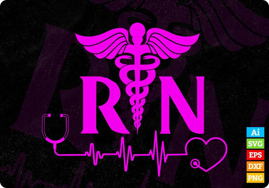 Lovely Rn Registered Nurse Tie Dye Editable T shirt Design In Ai Svg Print Files