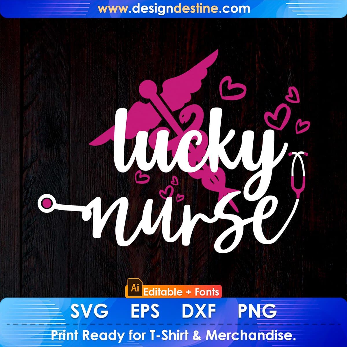 Lucky Nurse Symbol St Patty's Day Gift Shamrock Editable T shirt Design In Ai Svg Files