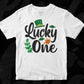 Lucky One St Patrick's Day T shirt Design In Svg Png Cutting Printable Files