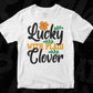 Lucky With Plaid Clover St Patrick's Day T shirt Design In Svg Png Cutting Printable Files