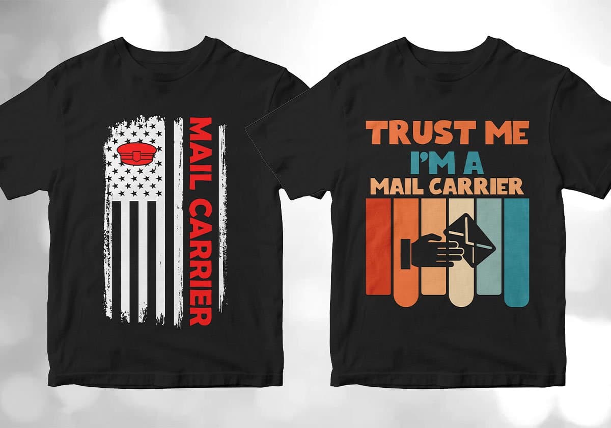 Mail Carrier 25 Editable T-shirt Designs Bundle