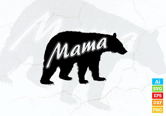 Mama Bear Animal Vector T-shirt Design in Ai Svg Png Files