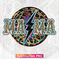 Mama Lightning Bolt Leopard Cheetah Print Mother's Day T shirt Design Png Sublimation Printable File.