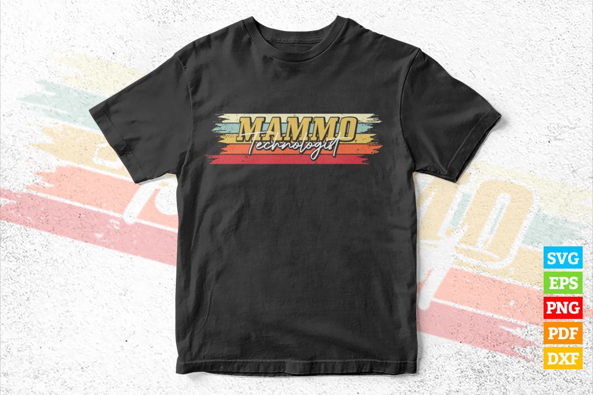 Mammo Mammographer Technologist Vintage Vector T shirt Design in Svg Png Cricut Files
