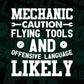 Mechanic Caution Flying Tools Funny Auto Mechanic Gift Editable Vector T-shirt Design in Ai Png Svg Files