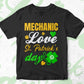 Mechanic Love St. Patrick's Day Editable Vector T-shirt Designs Png Svg Files