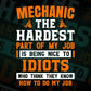 Mechanic The Hardest Part Of My Job Is Being Nice To Idiots Editable Vector T shirt Design In Svg Png Printable Files