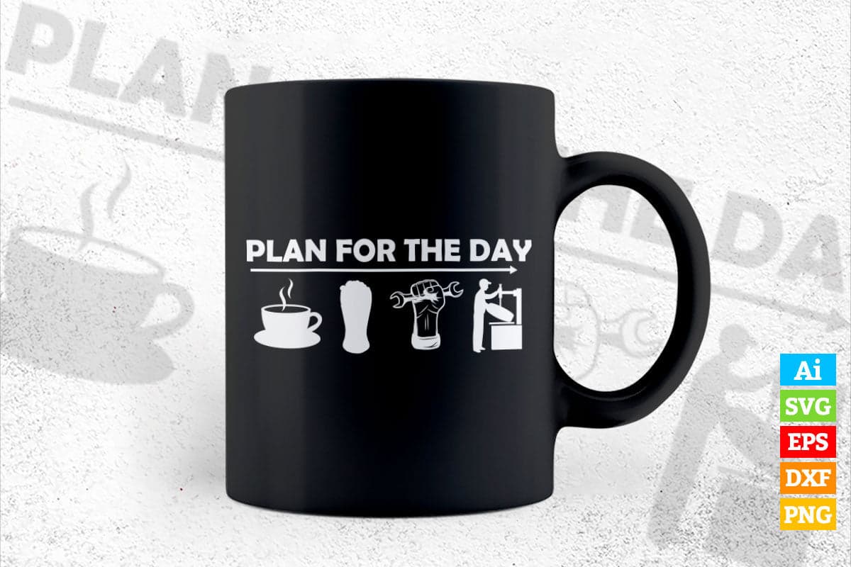 Mechanics Funny Coffee Wrench Beer Adult Humor Editable Vector T-shirt Design in Ai Svg Png Files