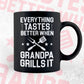 Men's Grandpa Grills It Funny Grandpa Barbecue Editable Vector T shirt Design in Ai Png Svg Files.