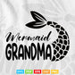 Mermaid Grandma Funny Family Matching Birthday Svg T shirt Design.