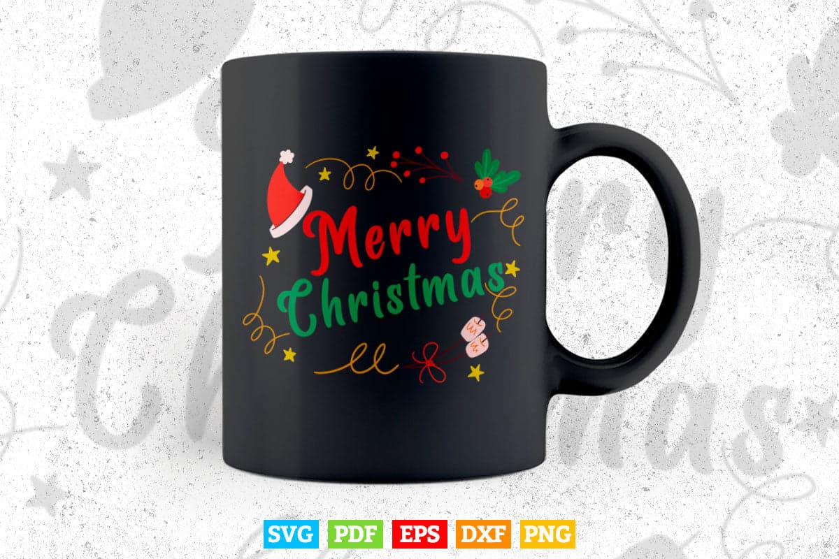 Merry Christmas Gift Winter In Svg Png Files.