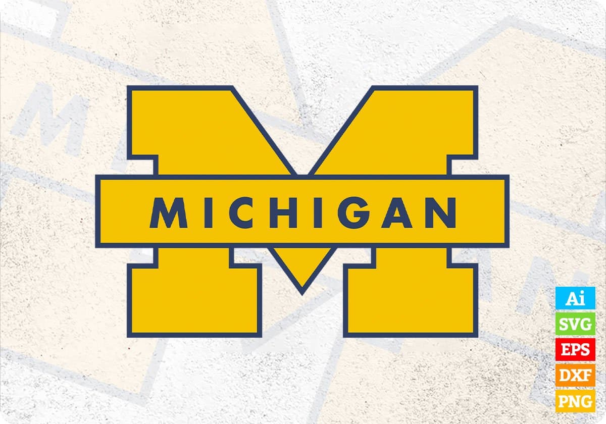 Michigan Wolverines Logo Vector T-shirt Design in Ai Svg Png Files