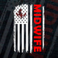Midwife USA Flag Proud Professions Gift Editable Vector T-shirt Design in Ai Svg Files