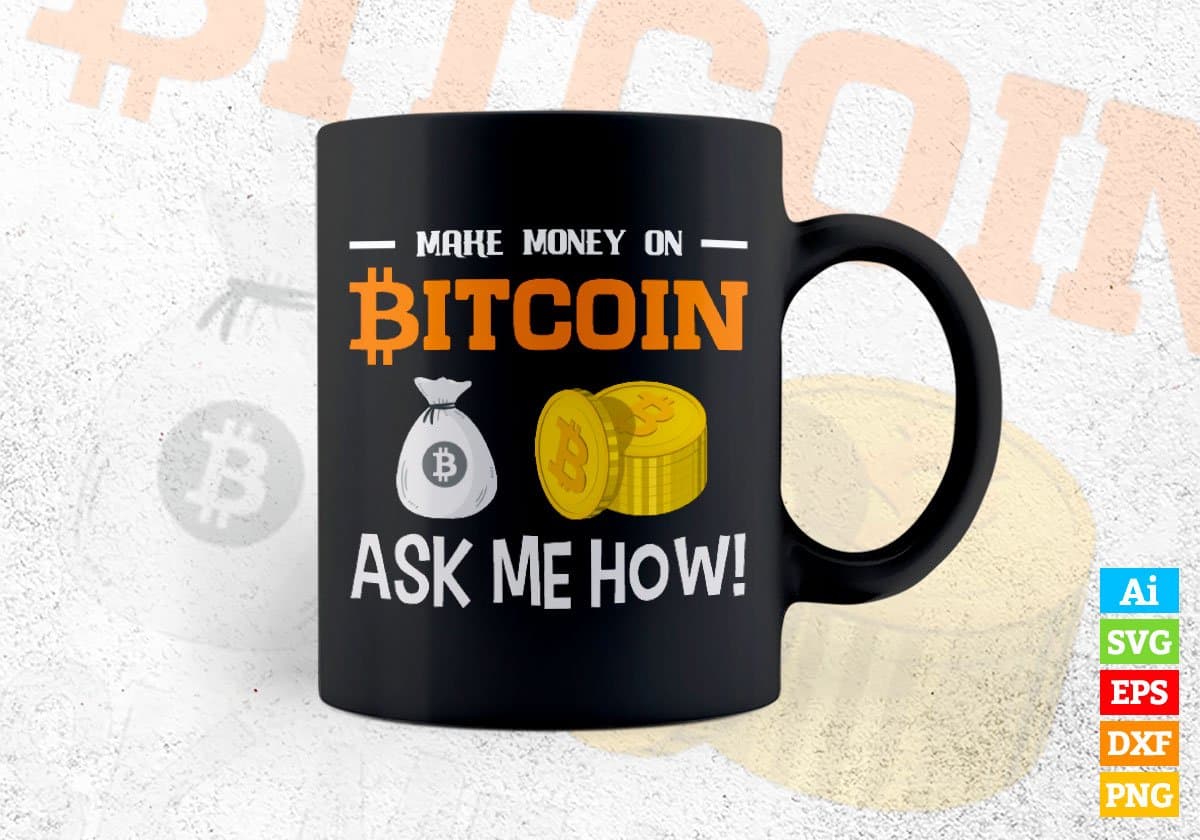 Mining Crypto Btc Bitcoin Editable Vector T-shirt Design in Ai Svg Files