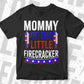 Mommy Of The Little Firecracker Fourth Of July Editable Vector T shirt Design In Svg Png Printable Files
