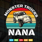 Monster Truck Nana Vintage Retro In Svg Png Files.