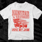 Monster Truckers Are My Jam American Trucker Editable T shirt Design In Ai Svg Files