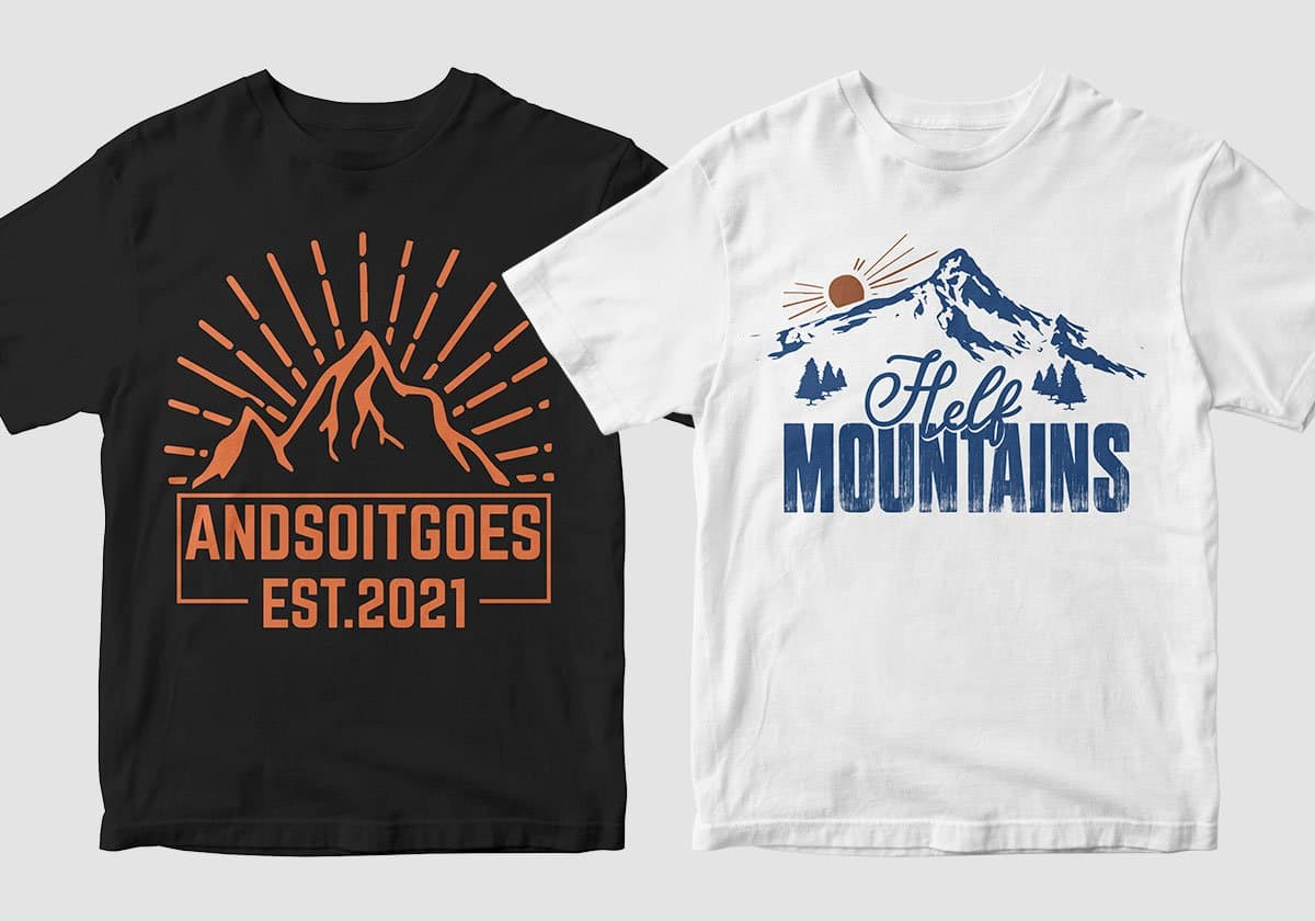 Mountain 50 T-shirt Designs Bundle Part 1