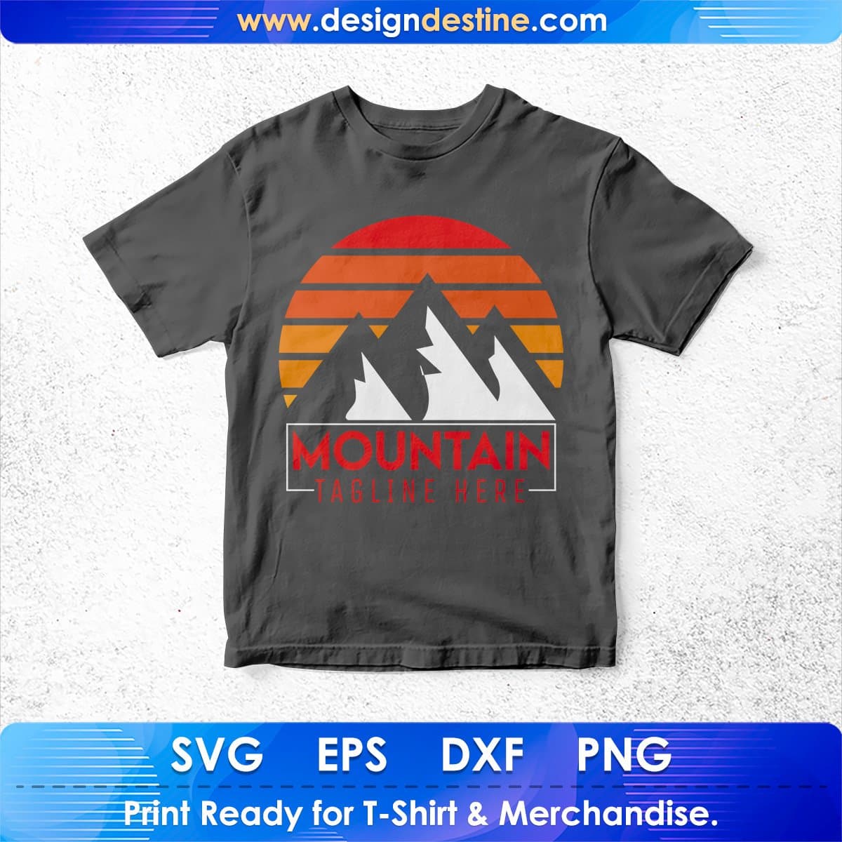 Mountain Tagline Here Outdoors T shirt Design In Ai Svg Printable Files