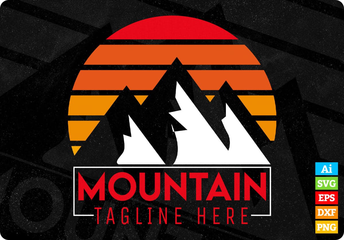 Mountain Tagline Here Outdoors T shirt Design In Ai Svg Printable Files