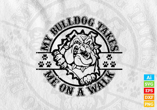 My Bulldog Thanks Me On a Walk Animal Vector T-shirt Design in Ai Svg Png Files