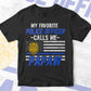 My Favorite Police Officer Calls Me Papaw Father's Day Editable Vector T shirt Design in Ai Png Svg Files.