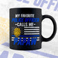 My Favorite Police Officer Calls Me Papaw Father's Day Editable Vector T shirt Design in Ai Png Svg Files.