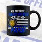 My Favorite Police Officer Calls Me Papou Father's Day Editable Vector T shirt Design in Ai Png Svg Files.