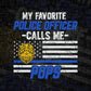 My Favorite Police Officer Calls Me Pops Father's Day Editable Vector T shirt Design in Ai Png Svg Files.