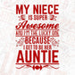 My Niece Is Super Awesome And I'm The Lucky One Because I Get To Be Here Auntie Editable T shirt Design Svg Cutting Printable Files