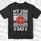 My Son Has Your Back Proud Firefighter Dad Editable T shirt Design In Ai Png Svg Cutting Printable Files