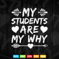 My Students Are My Why Cute Inspirational Teacher Svg T shirt Design.