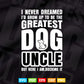 Never Dreamed To Be Greatest Dog Uncle Svg Png Cut Files.