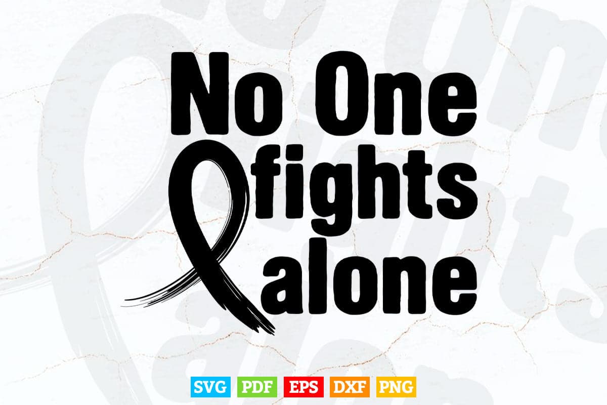 No One Fights Alone Breast Cancer Awareness Svg Png Cutting Files.