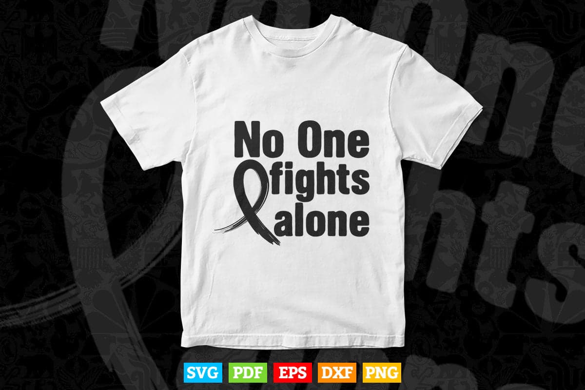 No One Fights Alone Breast Cancer Awareness Svg Png Cutting Files.