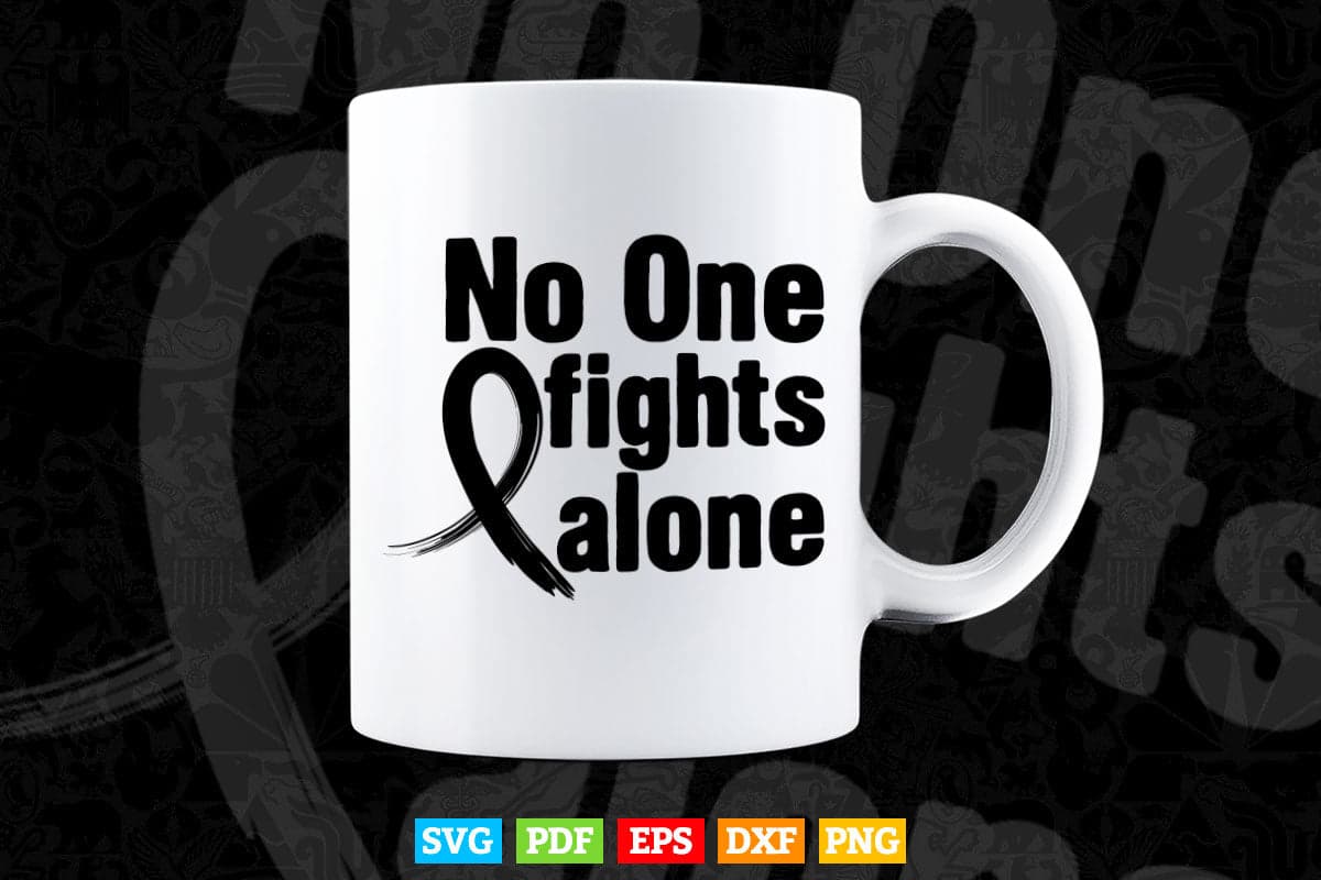 No One Fights Alone Breast Cancer Awareness Svg Png Cutting Files.