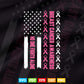 No One Fights Breast Cancer Alone USA Flag Pink Ribbon Svg Png Cricut Files