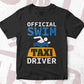 Official Swim Taxi Driver Editable Vector T-shirt Design in Ai Svg Png Files