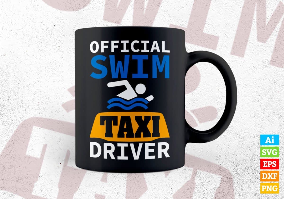 Official Swim Taxi Driver Editable Vector T-shirt Design in Ai Svg Png Files