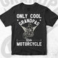 Only Cool Grandpas Ride Motorcycle Father's Day Editable Vector T shirt Design in Ai Png Svg Files