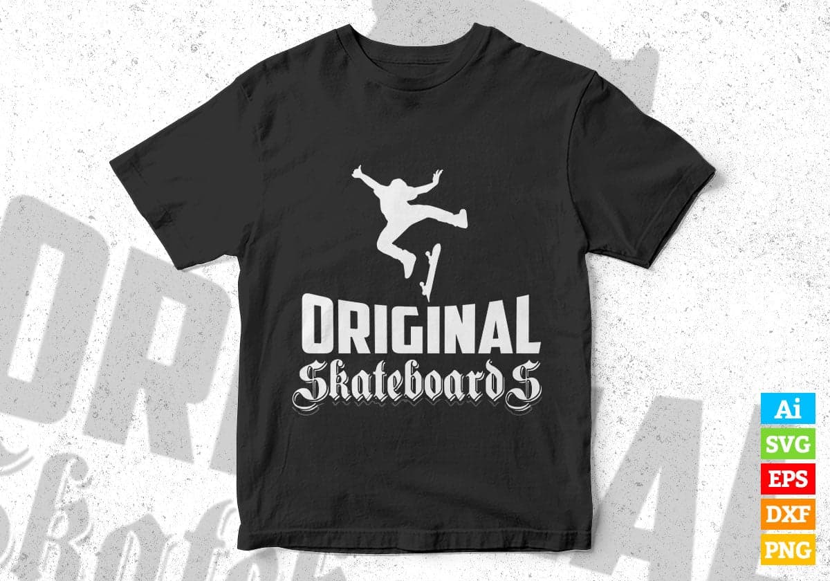 Original Skateboards Vector T-shirt Design in Ai Svg Png Files