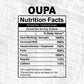 Oupa Nutrition Facts Father's Day Editable Vector T-shirt Design in Ai Svg Files