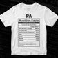 Pa Nutrition Facts Father's Day Editable Vector T-shirt Design in Ai Svg Files