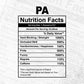 Pa Nutrition Facts Father's Day Editable Vector T-shirt Design in Ai Svg Files