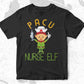 PACU Nurse Elf Cute Christmas Nursing Gift Post Anesthesia Editable T shirt Design In Ai Svg Files
