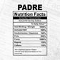 Padre Nutrition Facts Father's Day Editable Vector T-shirt Design in Ai Svg Files