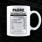 Padre Nutrition Facts Father's Day Editable Vector T-shirt Design in Ai Svg Files