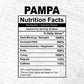 Pampa Nutrition Facts Father's Day Editable Vector T-shirt Design in Ai Svg Files